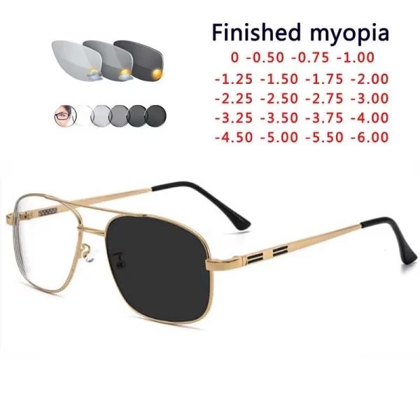 Alloy Glasses Men big Square Myopia Prescription Eyeglasses Women Metal Full Optical Eyewear 2256 SPH 0 -0.5 -0.75 -1.0 TO -6.0